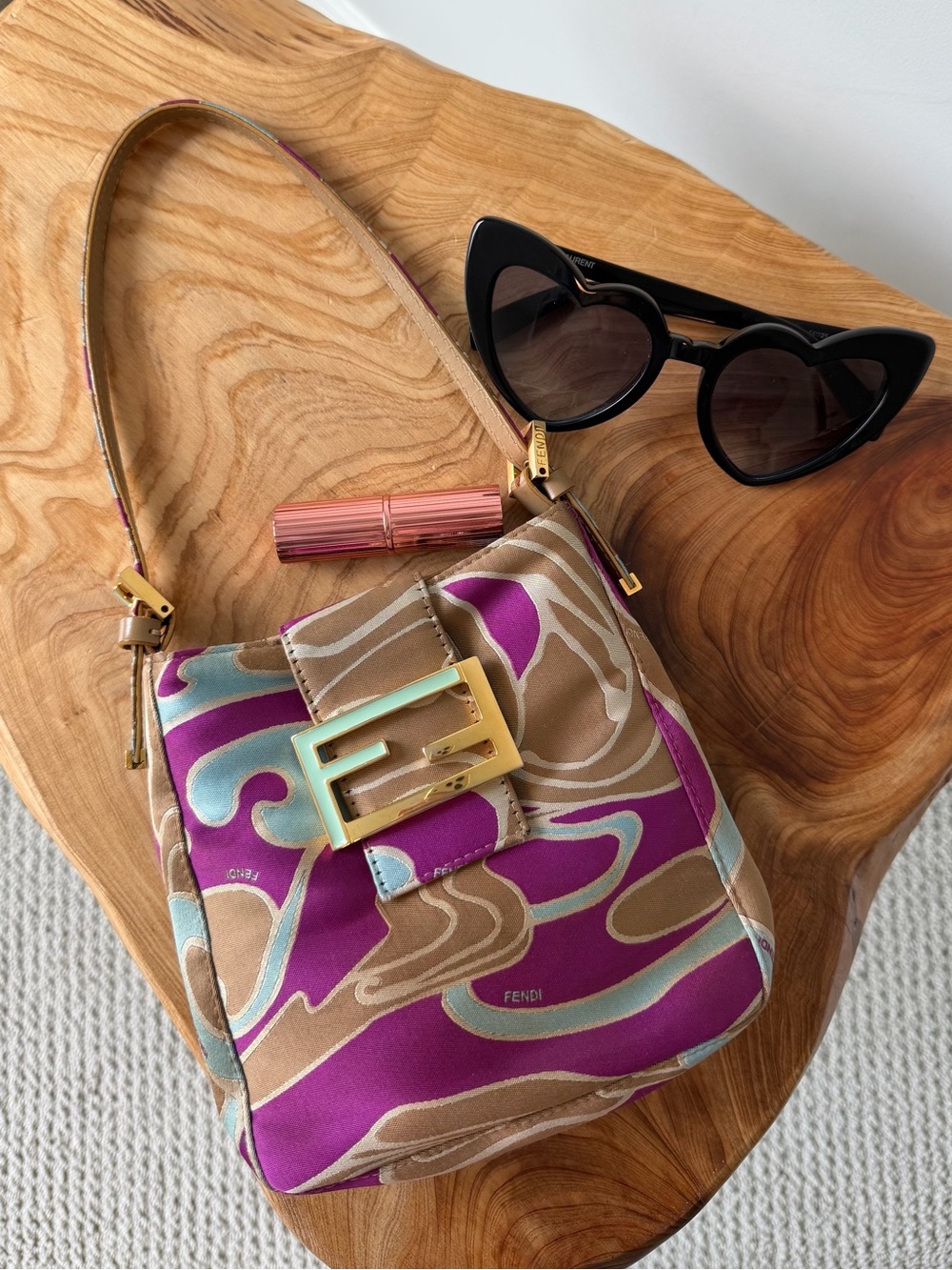 FENDI psychedelic swirl vintage flap bag RARE